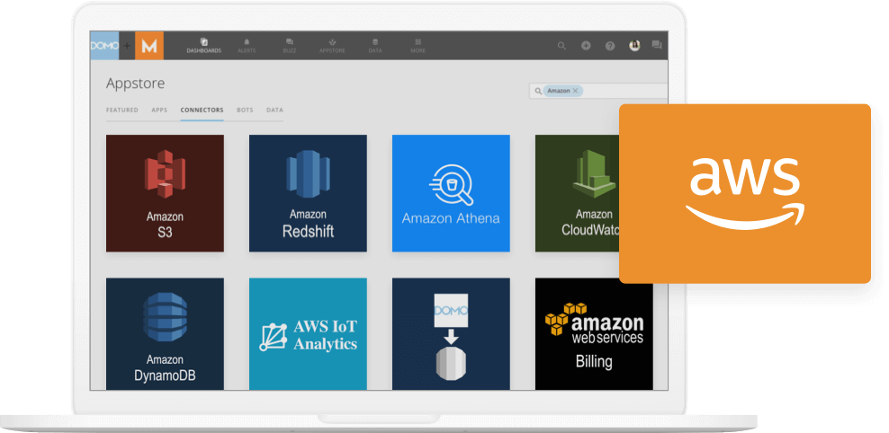 Domo feature - appstore search amazon aws